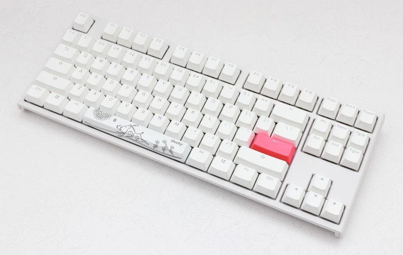 Ducky One 2 TKL Pure White Mechanical Keyboard-Cherry RGB Blue switch - لوحة مفاتيح